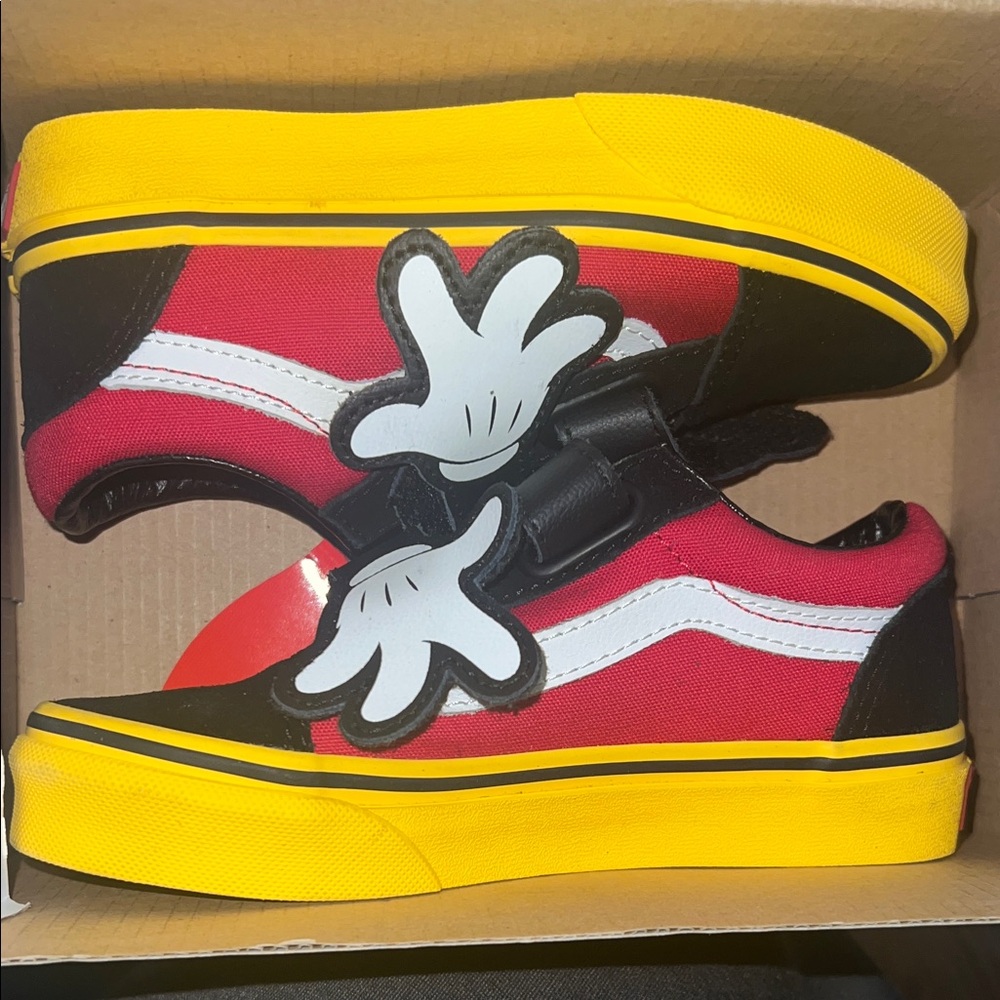 Kids DISNEY MICKEY MOUSE WRAPAROUND VANS OLD SKOOL V TODDLERS SZ 12.0